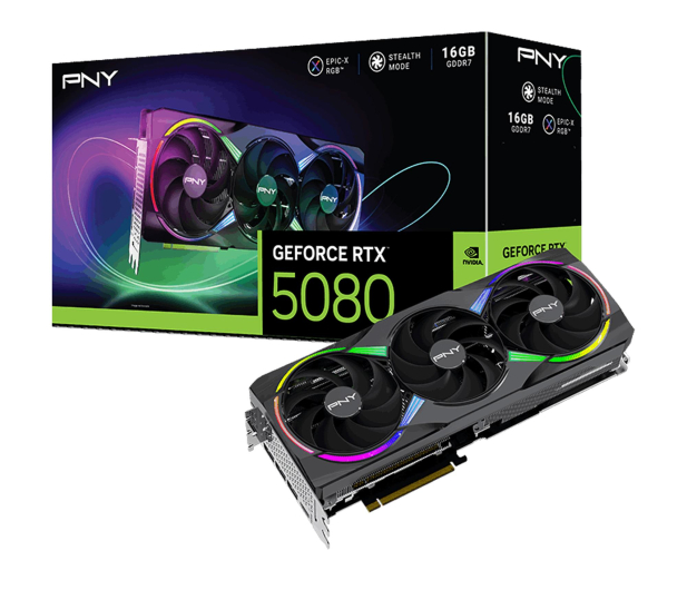 PNY GeForce RTX 5080 ARGB 16GB GDDR7 DLSS5 - 1318486 - zdjęcie